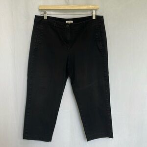 Eileen Fisher Pants Women's Size M Black Straight Leg Organic Cotton Crop EUC